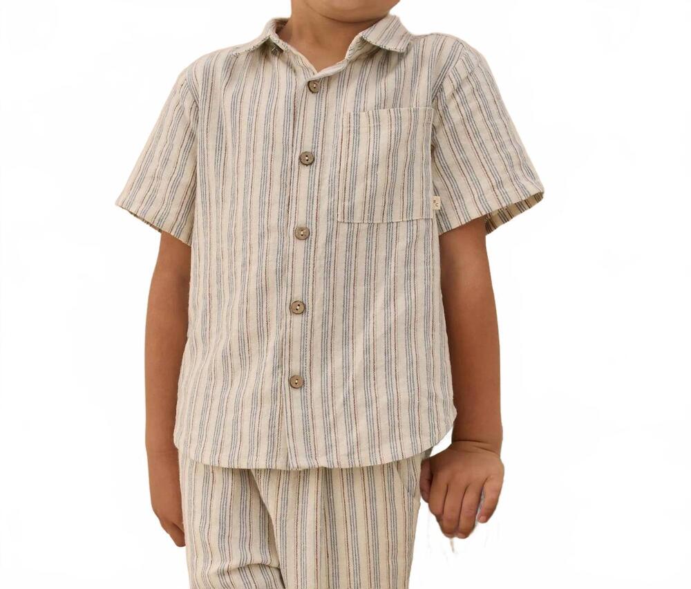 NEW RYLEE + CRU collared short sleeve shirt in nautical stripe